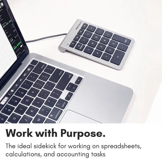 Alt view image 6 of 8 - USB C Wired Number Pad for Mac - 10 Key USB Keypad, Type C Numeric pad, Number Keypad for Keyboard and Number Pad for Laptop, MacBook Pro/Air, iMac, and PC - 5ft Cable Numpad - Space Grey Keypads