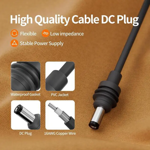 Alt view image 8 of 12 - Starlink Mini Cable, 12V Car Adapter 10FT/3M Power Cable for Mini Starlink with Cigarette Lighter Charger, Heavy Duty 16AWG Waterproof DC Power Cord