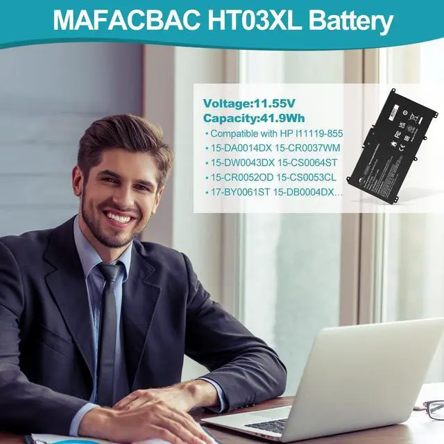 Alt view image 11 of 14 - HT03XL Battery for HP L11119-855: HTO3XL Laptop Battery Replacement for HP Pavilion 15 15-DA0002DX 15-CS3073CL 15-DY1023DX 14M-DH1003DX 14-DF0023CL