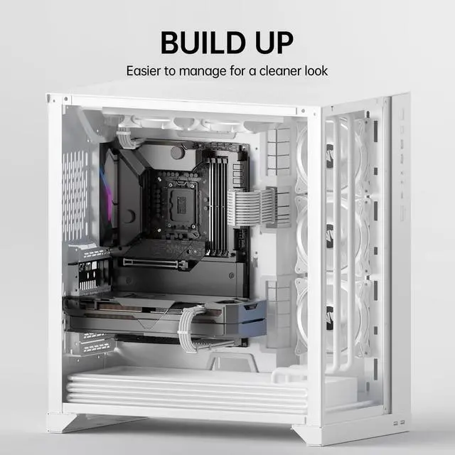 Alt view image 11 of 14 - 16AWG PSU Cable Extension Sleeved Custom Mod GPU PC Audio Video Power Supply Soft Braided Cables with Two Color Comb Kit 24P/8P to 6+2P/ 8P to 4+4P 30CM