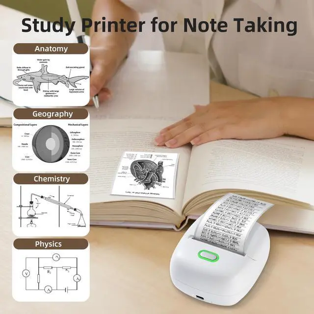 Alt view image 10 of 14 - Sticker Printer Mini Printer S002 PrintPods Bluetooth Portable Sticker Maker with 1 Roll Paper Thermal Inkless Label Maker Machine Impresora Portátil Instant Print for Notes, Journal, DIY, Gift