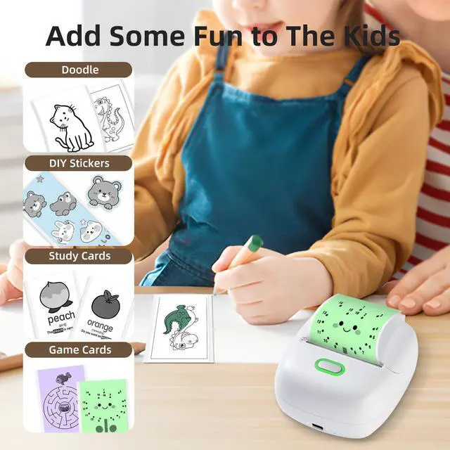 Alt view image 11 of 14 - Sticker Printer Mini Printer S002 PrintPods Bluetooth Portable Sticker Maker with 1 Roll Paper Thermal Inkless Label Maker Machine Impresora Portátil Instant Print for Notes, Journal, DIY, Gift
