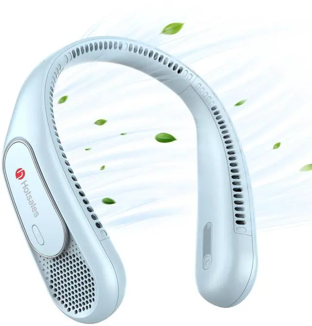 Alt view image 8 of 14 - Neck Fan, Hands Free Bladeless Neck Fans Portable Rechargeable, 6000 mAh Battery Operated Wearable Personal Fan, Cooling Neck Fan, 3 Speeds, USB Fan Gifts for Men, Women, Travel, Outdoor