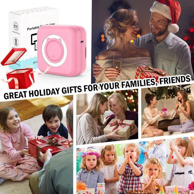 Alt view image 14 of 14 - Mini Thermal Pocket Printer, Wireless Mini Sticker Printer with 10 Rolls Thermal Paper for iOS&Android, Portable Mini Photo Printer for Notes Journal Memo Photo Study, Pink