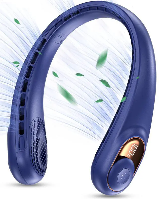 Alt view image 14 of 14 - Portable Neck Fan, Personal Bladeless Rechargeable, Upgraded 4000mAh Battery & 360° Surrounding Air Outlet, Increase Air Volume, Ultra Quiet, Long Use Time Wearable Fan for Home Travel