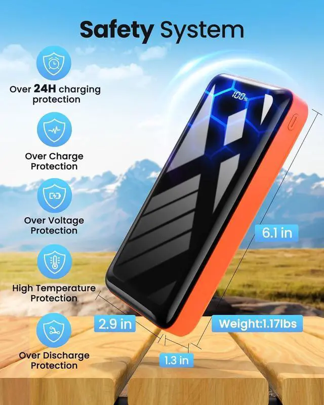 Alt view image 11 of 14 - Power Bank 50000mAh 22.5W Fast Charging Portable Charger, USB C Quick Charge with 3 Outputs&2 Inputs, LED Display, High Capacity External Cell Phone Battery Pack for iPhone, iPad, Android
