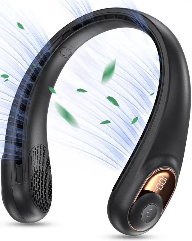 Alt view image 8 of 14 - Neck Fan, Portable Bladeless Neck Fans, Upgrade 360° Airflow, Super Quiet, 3 Speeds, 4000mAh Personal Wearable Neck Fan, Upgraded Cooling Air Volume USB Rechargeable Hands Free Fan