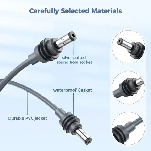 Alt view image 10 of 14 - Starlink Mini Power Cable, Starlink Replacement Power Cable 16.4 FT/5M for Starlink Mini DC Power, Waterproof Outdoor DC to DC Charging Cord Gray