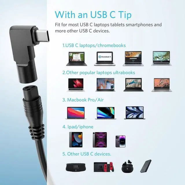 Alt view image 10 of 14 - 90W 65W Universal Laptop Car Charger with 16 Interchangeable Tips (Including USB C) for HP Dell Asus Lenovo Samsung MacBook Pro Air Google Chromebook Ultrabook Notebook