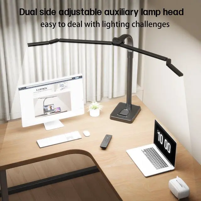 Alt view image 8 of 12 - desk lamp for home officeArchitect Led Desk Lamp with 25 Lighting Modes Adjustable Flexible Gooseneck, 24W Ultra Bright Task Lamp with Atmosphere LightingBlack Desktop)