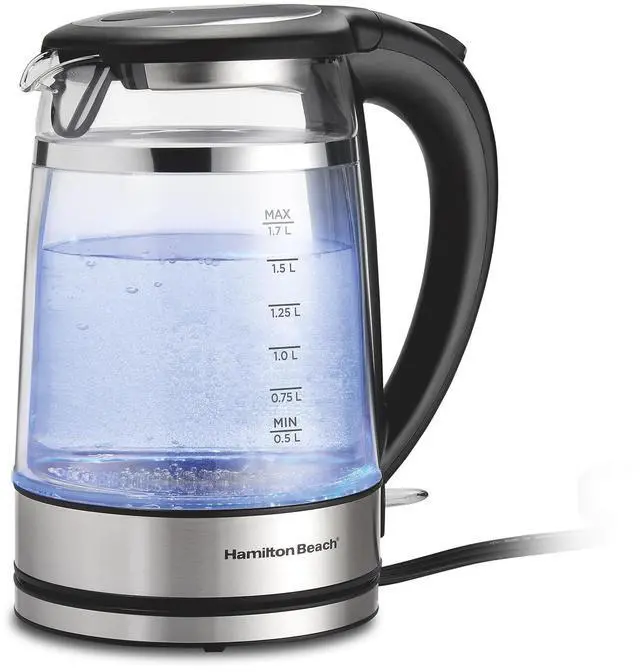 Alt view image 9 of 14 - Double Wall 1.7L Electric Kettle, Water Boiler & Heater, Built-In Mesh Filter, Auto-Shutoff & Boil-Dry Protection, Cordless Serving, Variable LED Indicator, Glass (40850)