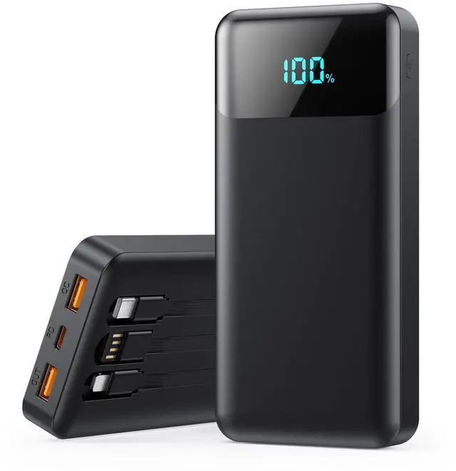 Alt view image 8 of 14 - Portable Charger Power Bank 40800mAh with 3 Built-in Cables,25W Fast Phone Charging Portable Battery Pack,5 Outputs Travel Essentials Outdoor External Battery for iPhone 17/16,Galaxy Android etc-Black