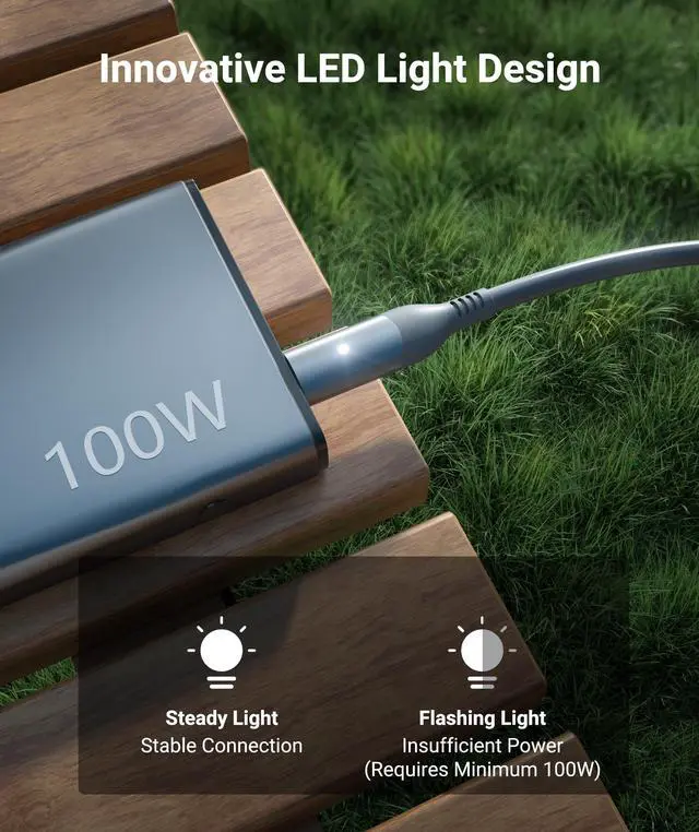 Alt view image 10 of 14 - Starlink Mini Cable 10FT, 100W Input Waterproof USB C to DC Power Cable with LED Light for Starlink Mini Accessories and 100W+ PD Source, Type C to DC Cord for Travel Camping RV