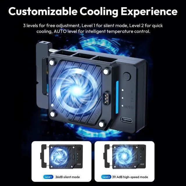 Alt view image 13 of 14 - CU01 Camera Cooler Kit for DSLR & Mirrorless, Semiconductor Cooling Fan with 3000mAh Magnetic Rechargeable Battery, 3 Speeds, Auto Temp Control Cooling for Video Recording(Battery+Cooler)