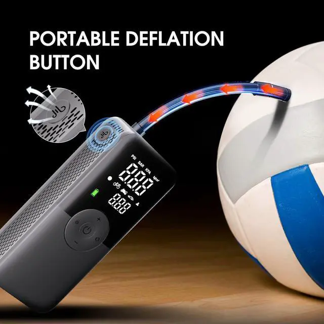 Alt view image 10 of 14 - Tire Inflator Portable Air Compressor,Car Tire Pump with Digital Dual Screen,150PSI Portable Air Pump for Car Tires with Deflation&Pressure Gauge,Suitable for Car,Motorcycles,Bicycles