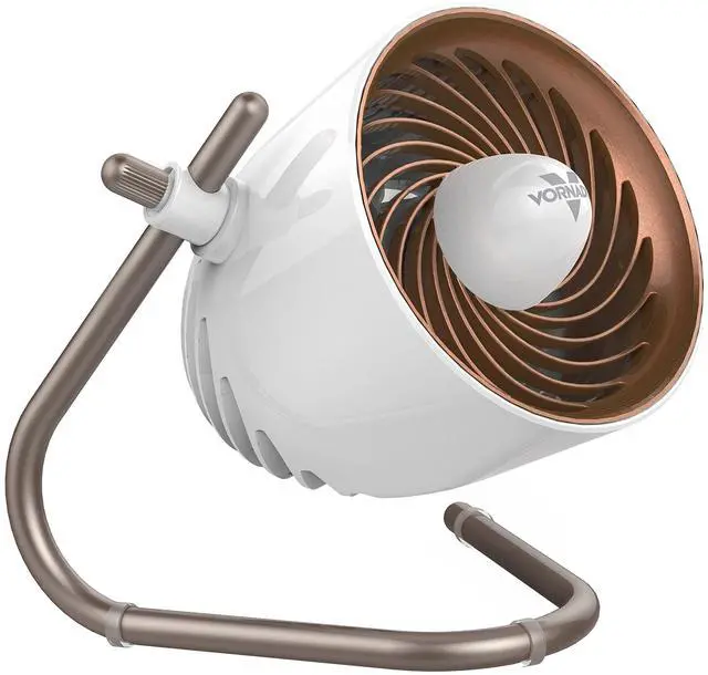 Alt view image 6 of 10 - Pivot Personal Air Circulator Fan, 6-inch, Quiet Portable for Travel, 3 Speed Settings, Targeted Cooling Airflow, 360-Degree Adjustable Axis, Fan for Bedroom, Office, And Desktop, Copper