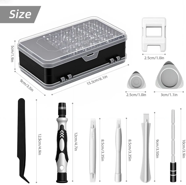 Alt view image 9 of 12 - 115-in-1 Precision Screwdriver Set, Micro Magnetic Repair Tool Kits,Mini Screwdriver Set,Professional Electronic Tools Kit for iPhone, MacBook, Computer, Laptop, PC, RC, PS4, Xbox, Eyeglasses, Watch