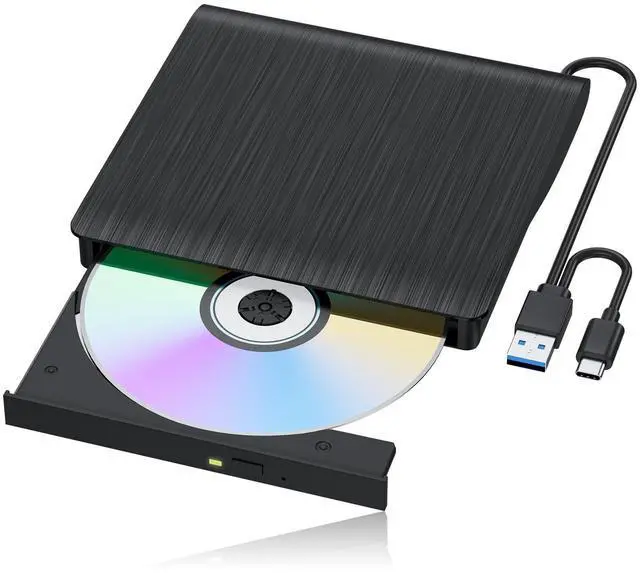 Alt view image 12 of 14 - External Blu-ray Drive, Portable Blu-ray Player & CD DVD Burner USB 3.0 & Type-C BD/DVD/CD Reader, Plug and Play, Lightweight for Windows/Mac/Linux (2 in 1)