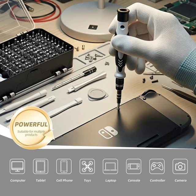 Alt view image 11 of 12 - 115-in-1 Precision Screwdriver Set, Micro Magnetic Repair Tool Kits,Mini Screwdriver Set,Professional Electronic Tools Kit for iPhone, MacBook, Computer, Laptop, PC, RC, PS4, Xbox, Eyeglasses, Watch
