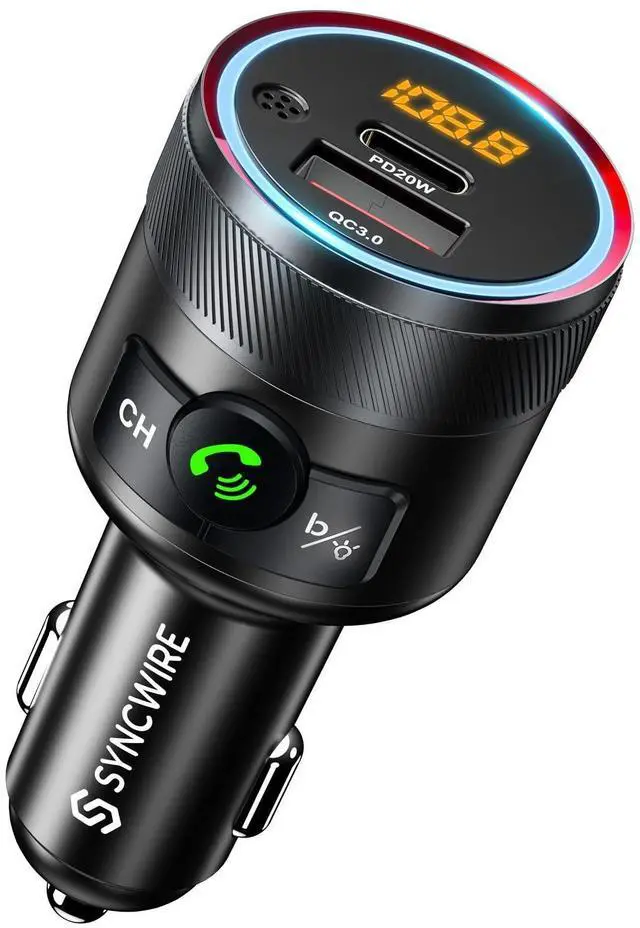 Alt view image 8 of 14 - Bluetooth 5.4 FM Transmitter for Car, 38W PD&QC3.0 Dual USB Charging Bluetooth Car Adapter Microphone & Bass Sound MP3 Music Player FM Kit with Hands-Free Calling
