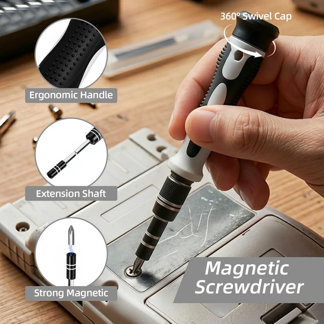 Alt view image 8 of 12 - 115-in-1 Precision Screwdriver Set, Micro Magnetic Repair Tool Kits,Mini Screwdriver Set,Professional Electronic Tools Kit for iPhone, MacBook, Computer, Laptop, PC, RC, PS4, Xbox, Eyeglasses, Watch