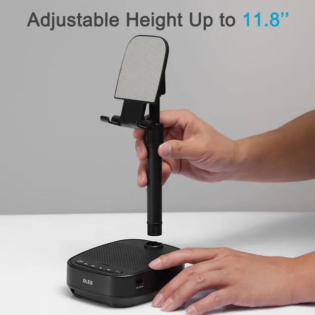Alt view image 10 of 14 - Gifts for Men Women, Adjustable Cell Phone Stand with Wireless Bluetooth Speaker(7-11''Height), Unique Birthday Gifts for Dad Mom Him, Phone Holder Led Color Light for iPhone/Android/Tablets