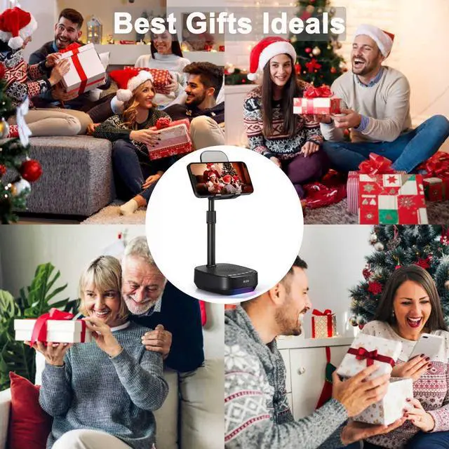 Alt view image 11 of 14 - Gifts for Men Women, Adjustable Cell Phone Stand with Wireless Bluetooth Speaker(7-11''Height), Unique Birthday Gifts for Dad Mom Him, Phone Holder Led Color Light for iPhone/Android/Tablets