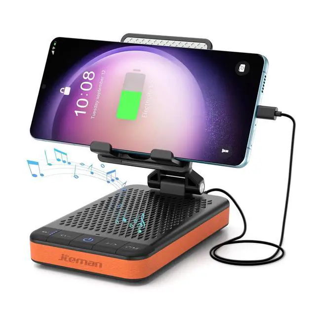 Alt view image 8 of 14 - Bluetooth Speaker Phone Stand with Charging Function,Portable Foldable Slim Stand,Birthday Gifts for Men and Women Tech Gadgets