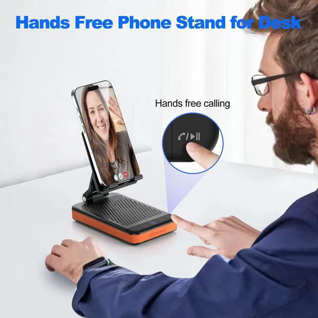 Alt view image 11 of 14 - Bluetooth Speaker Phone Stand with Charging Function,Portable Foldable Slim Stand,Birthday Gifts for Men and Women Tech Gadgets