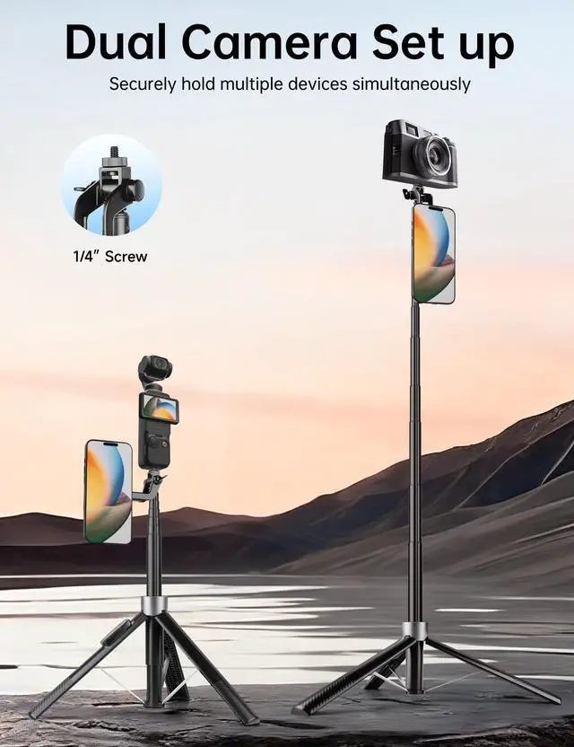 Alt view image 11 of 14 - 70" Magnetic Phone Tripod, Selfie Stick Tripod for iPhone Magsafe with Rechargeable Remote & 2 in 1 Magnetic Holder, Portable Cellphone Stand for Recording Travel, Compatible with iPhone and Android