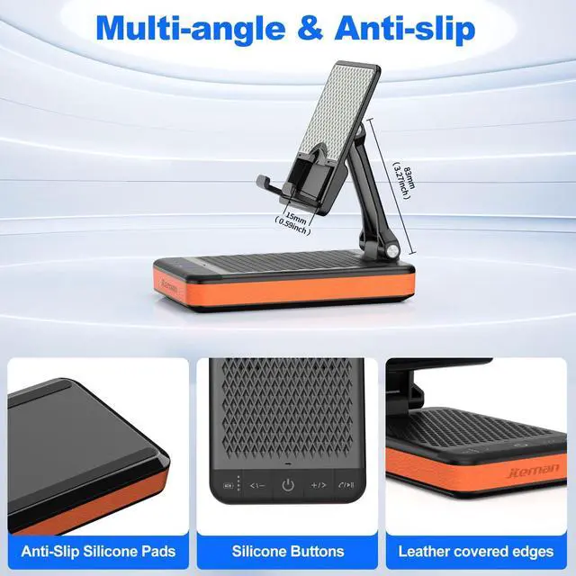 Alt view image 12 of 14 - Bluetooth Speaker Phone Stand with Charging Function,Portable Foldable Slim Stand,Birthday Gifts for Men and Women Tech Gadgets