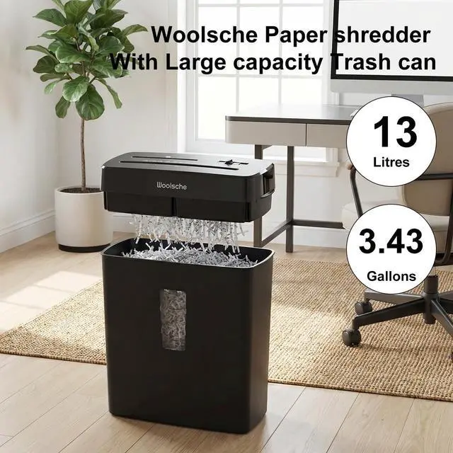 Alt view image 14 of 14 - Paper Shredder for Home,10-Sheet Cross Cut with 13L Basket, P-4 Security Level,3-Mode Design - Shreds CD and Credit Card,Shredders for Home Use