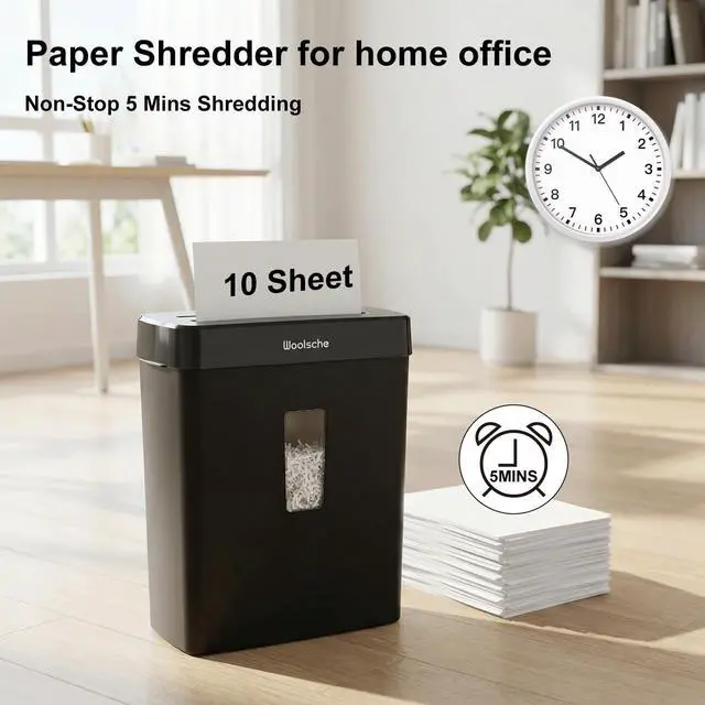 Alt view image 11 of 14 - Paper Shredder for Home,10-Sheet Cross Cut with 13L Basket, P-4 Security Level,3-Mode Design - Shreds CD and Credit Card,Shredders for Home Use