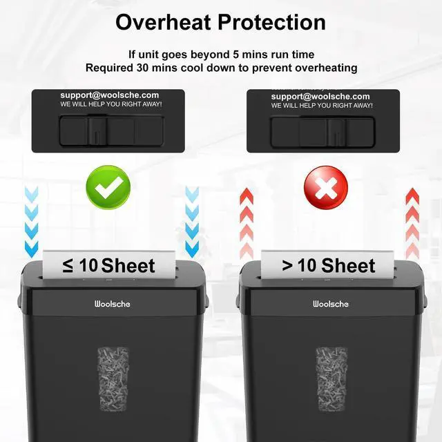 Alt view image 13 of 14 - Paper Shredder for Home,10-Sheet Cross Cut with 13L Basket, P-4 Security Level,3-Mode Design - Shreds CD and Credit Card,Shredders for Home Use