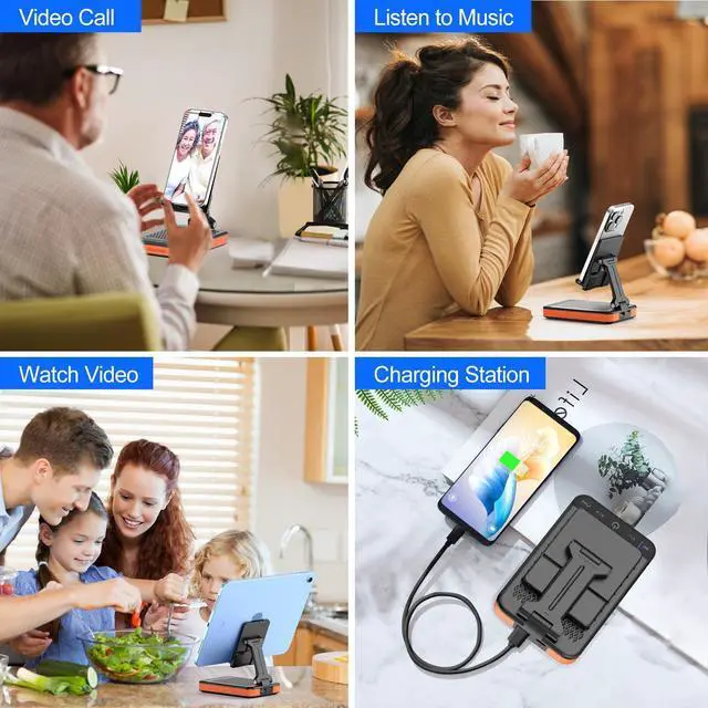 Alt view image 14 of 14 - Bluetooth Speaker Phone Stand with Charging Function,Portable Foldable Slim Stand,Birthday Gifts for Men and Women Tech Gadgets