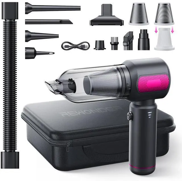 Alt view image 8 of 14 - Handheld Car Vacuum Cleaner, 22000Pa & 110000RPM Powerful Suction Car Vacuum, Cordless Portable Vacuum with 7800mAh Battery, Multi-Nozzles & Storage Bag for Car, Home, Pet Hair Cleaning
