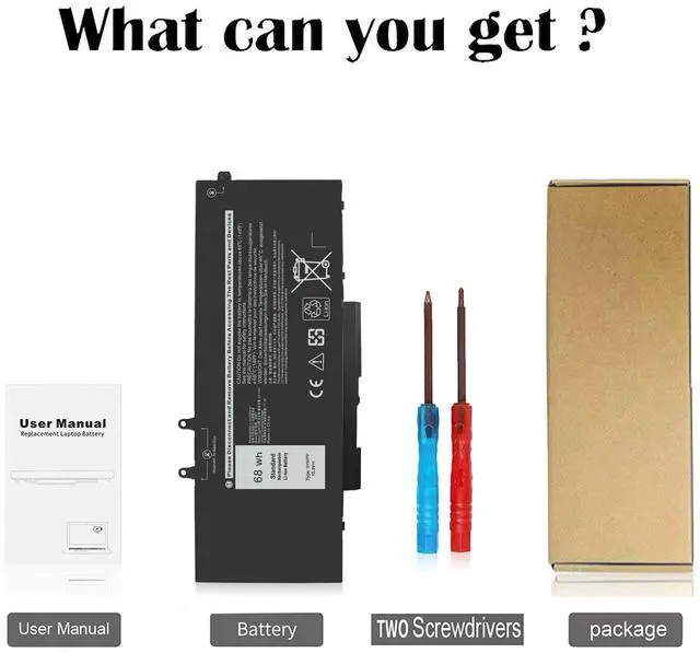 Alt view image 12 of 12 - 68Wh 3HWPP Battery Replacement for Latitude 5410 5510 5501 5401 5411 5511,Inspiron 7706 2-in-1, Inspiron 17 7500 7506 2-in-1Black,03HWPP 10X1J N2NLL 1VY7F 451-BCMN 15.2V