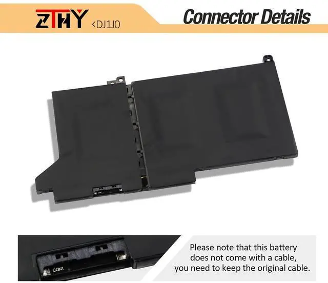 Alt view image 11 of 14 - 42Wh DJ1J0 Battery Replacement for Dell Latitude 12 7280 7290 E7280 E7290 13 7380 7390 E7380 E7390 14 7480 7490 E7480 E7490 Series Laptop P28S P28S001 451-BBZL C27RW PGFX4 ONFOH K8X0T 11.4V 3Cell