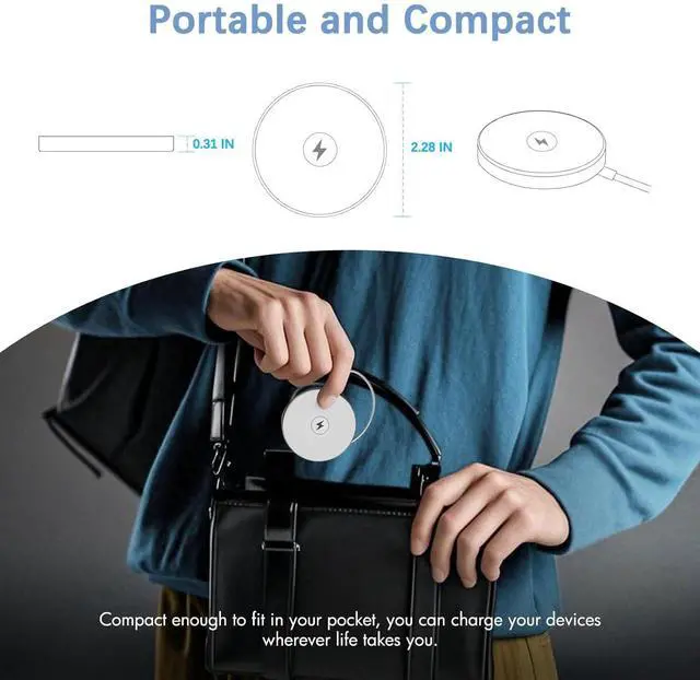 Alt view image 14 of 14 - Apple MFi CertifiedMagnetic Wireless Charger,2Pack 10FT Apple Mag-safe Charger,Fast MagSafe Charging Wireless iPhone Charge Pad USB C Block Adapter for iPhone 17 Pro Max/17e/Air/16/15/14/13,Air-Pods