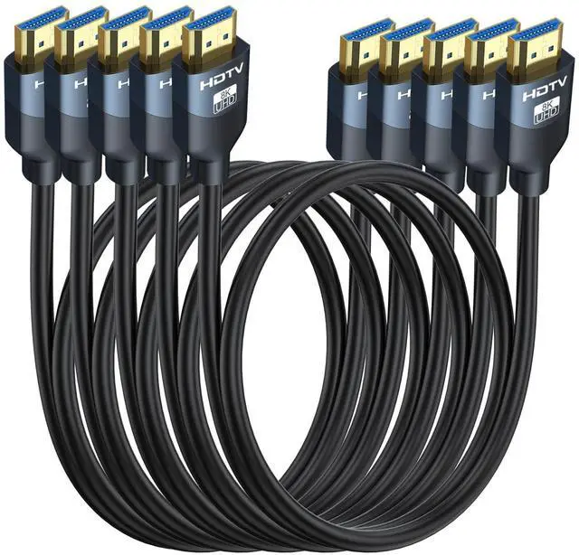 Alt view image 8 of 14 - 8K HDMI 2.1 Cables 6FT 5-Pack, High Speed HDMI Gaming Monitor Cable for PS5 TV-8K ARC&eARC HDMI Cord-165/180/240Hz, HDCP2.3, 3D/HDR10 for Soundbar, PS5, PS4, TV, Xbox, Roku, Cinema, Computer, Monitor