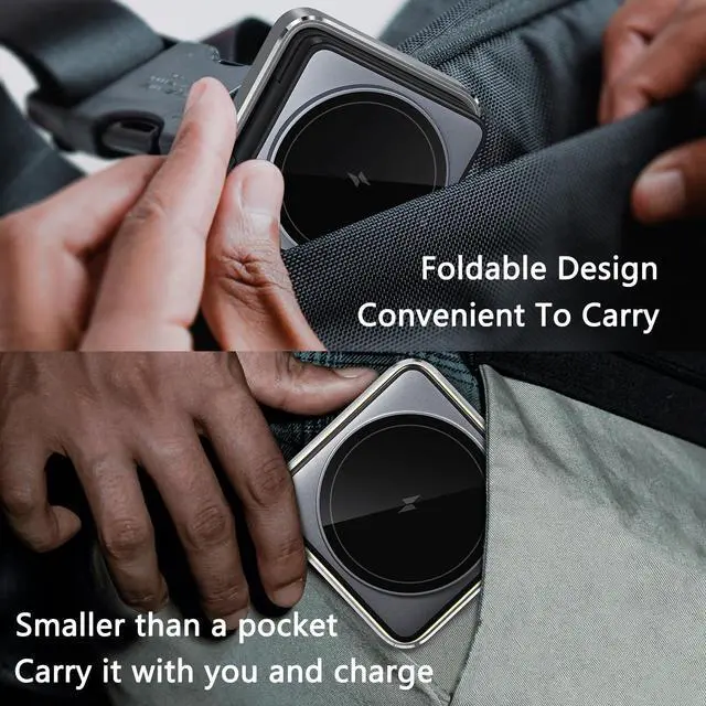 Alt view image 10 of 14 - 3 in 1 Wireless Charger for iPhone 17 16 15 14 13 12 11 Pro Max Foldable Wireless Charging Station with Night Light for MagSafe Travel Magnetic Charger Stand Fast Charging for AirPods Apple Watch B