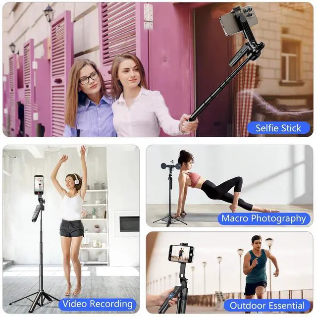 Alt view image 11 of 14 - Auto Face Tracking Tripod for iPhone with Light, No APP Needed 70.9" Phone Camera Tripod Stand 360 Rotation Selfie Stick Follows Your Movement with Remote for Content Creator Vlog Live Stream