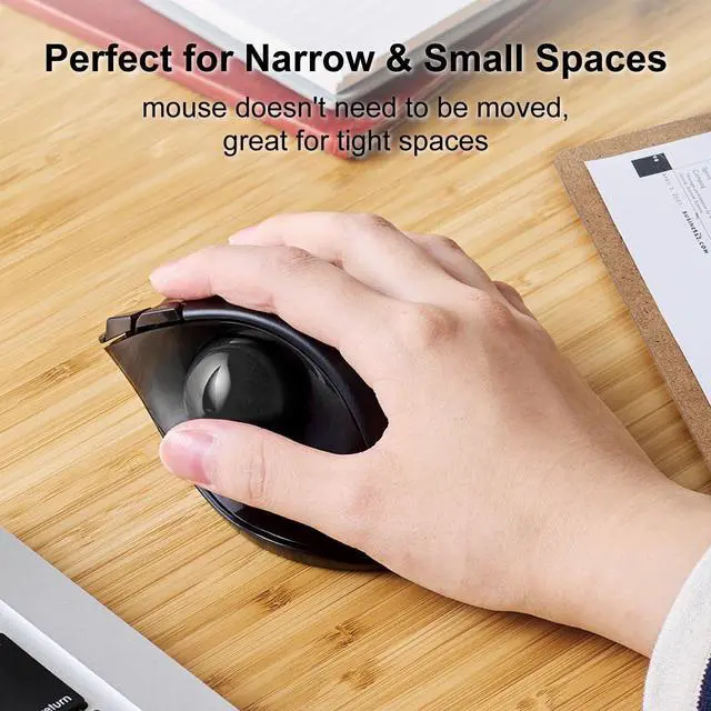 Alt view image 13 of 14 - EX-G Trackball Mouse, 2.4GHz USB Wireless, Ergonomic Design, Thumb Control, Smooth Roller Ball, Optical Tracking, 6 Programmable Buttons, Tilt Scroll, Computer Mice for Laptop PC, Windows & Mac