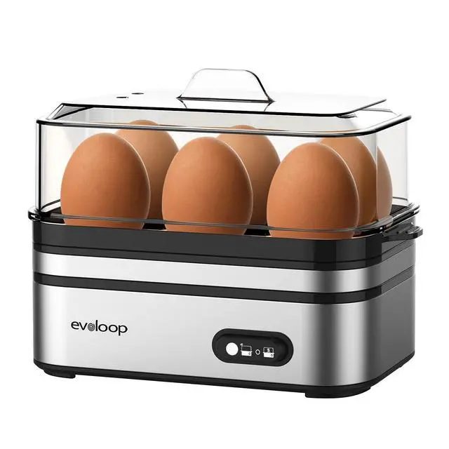 Alt view image 8 of 14 - Rapid Egg Cooker Electric 6 Eggs Capacity, Soft, Medium, Hard Boiled, Poacher, Omelet Maker Egg Poacher With Auto Shut-Off, BPA Free