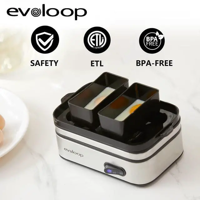 Alt view image 14 of 14 - Rapid Egg Cooker Electric 6 Eggs Capacity, Soft, Medium, Hard Boiled, Poacher, Omelet Maker Egg Poacher With Auto Shut-Off, BPA Free