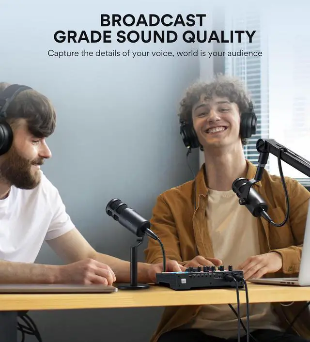 Alt view image 10 of 14 - XLR Podcast Microphone, Cardioid Studio Dynamic Mic for Vocal Recording, Streaming, Voice-Over, Voice Isolation Technology, Metal Mic, Works for Audio Interface, Mixer, Sound Card-PD100
