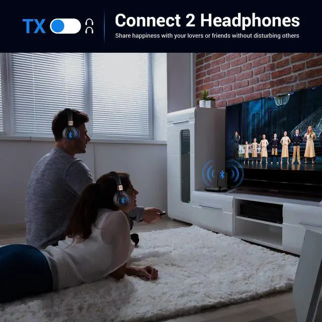 Alt view image 11 of 14 - Bluetooth 5.3 Transmitter for TV Audio w. Screen Display Dual Antenna Low Latency Bluetooth Adapter Support Up to 2 BT Headphones Long Range Bluetooth Extender 3.5mm AUX/RCA/Opt Input/Output