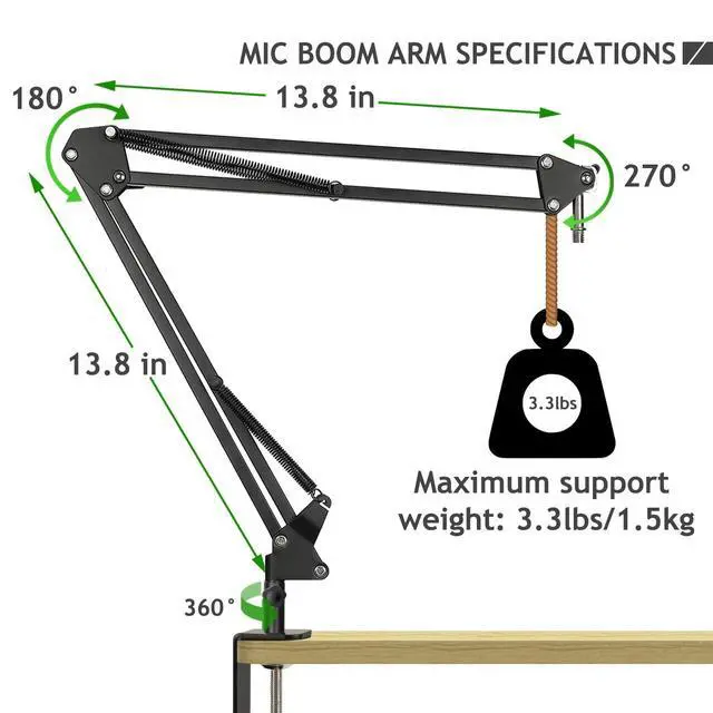 Alt view image 13 of 14 - Microphone Isolation Shield with Mic Stand and Pop Filter, Foldable Sound Shield for Most Condenser Microphone Recording Equipment Studio, High Density Absorbent Foam to Filter Vocal by Frgyee