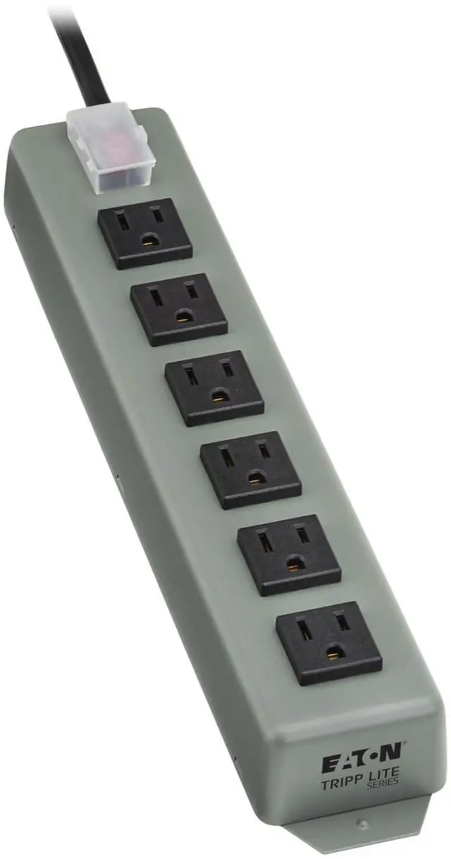 Alt view image 8 of 14 - 6-Outlet Heavy Duty Power Strip, Metal, Mountable (Wall Mount & Under Desk), 6ft Extension Cord, On/Off Switch Cover, Industrial Garage Shop Work Bench Applications (6SP)