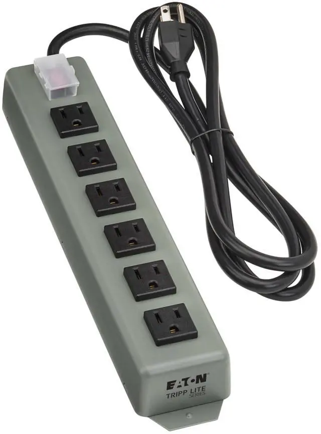 Alt view image 12 of 14 - 6-Outlet Heavy Duty Power Strip, Metal, Mountable (Wall Mount & Under Desk), 6ft Extension Cord, On/Off Switch Cover, Industrial Garage Shop Work Bench Applications (6SP)